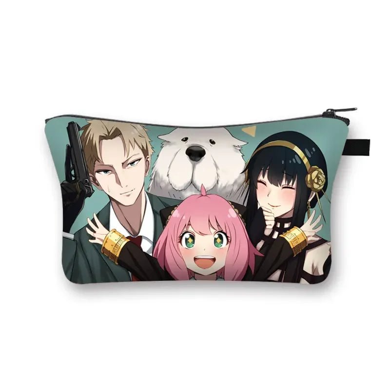 Trousse à cosmétiques de famille Spy X Anime pour femmes, petit porte - rouge à lèvres, bijoux en poudre, cadeau de maquillage, Harajuku Spy Family - Bloopop