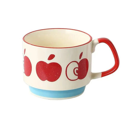 YWDL japonais fleur café tasse ensemble rétro céramique lait avoine tasse bureau eau poignée tasse cuisine fête Drinkware ensemble 300ml - Bloopop