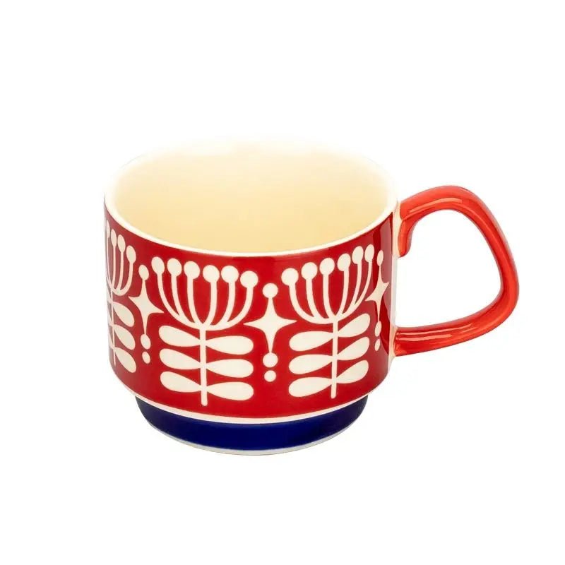 YWDL japonais fleur café tasse ensemble rétro céramique lait avoine tasse bureau eau poignée tasse cuisine fête Drinkware ensemble 300ml - Bloopop
